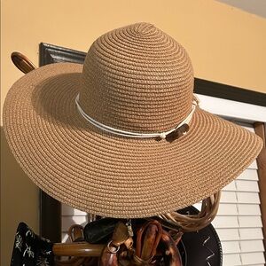 Elegant Tan Wide-Brimmed Hat